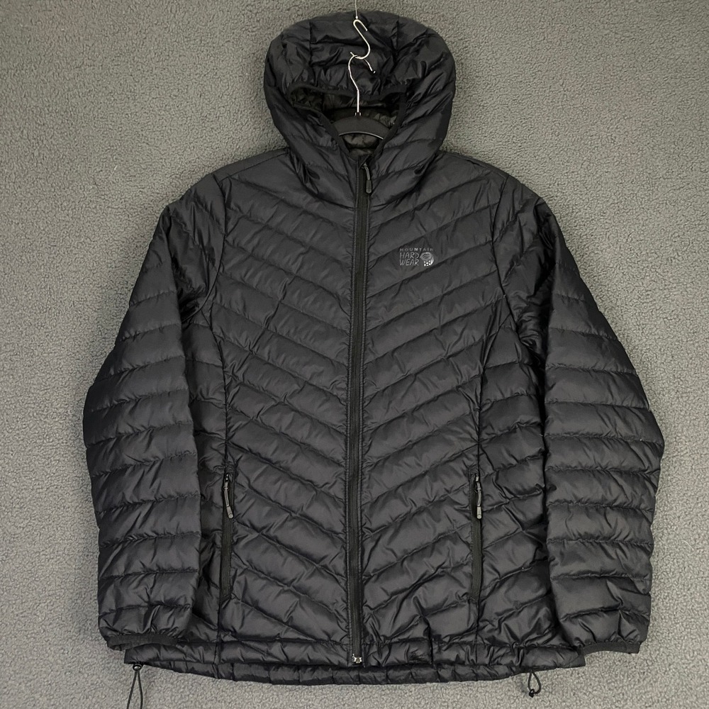 Mountain Hardwear Glen Alpine Down Hoodie Womens Large Black Puffer Jacket